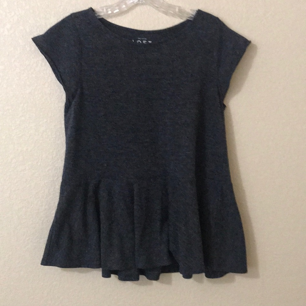 LOFT peplum fit soft t-shirt. Gently worn